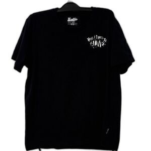 Brooklyn Cloth Black Tee with White Graphic Size L